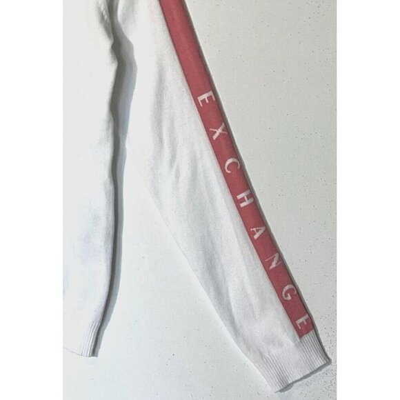 A/X Armani Exchange White Logo Long Sleeve V-Neck Sweater Pullover - Picture 8 of 8
